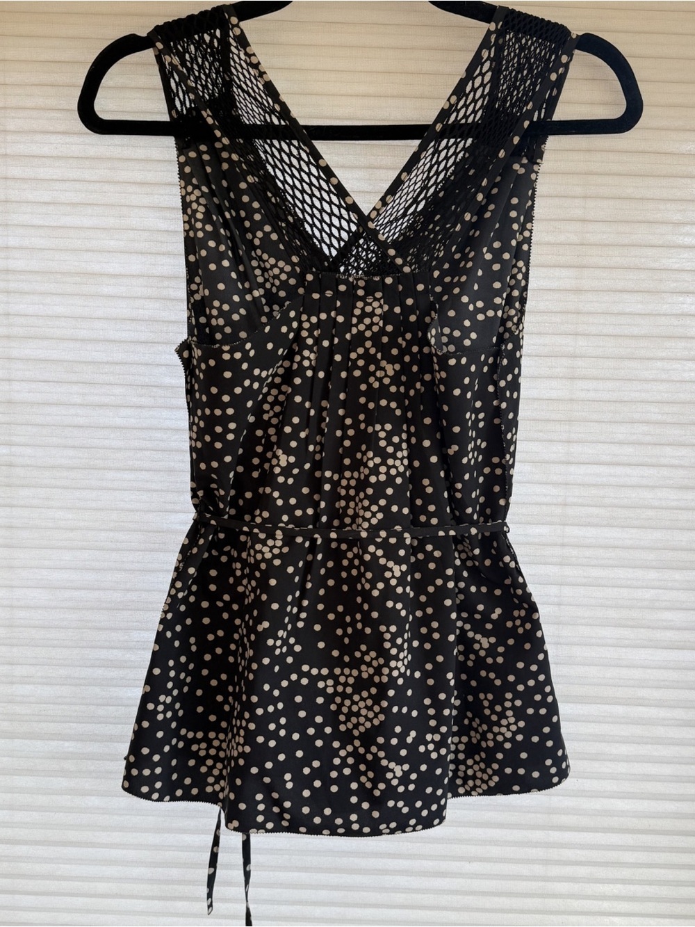 AX Armani Exchange Polka Dot Wrap Tank Blouse Small - Picture 3 of 9
